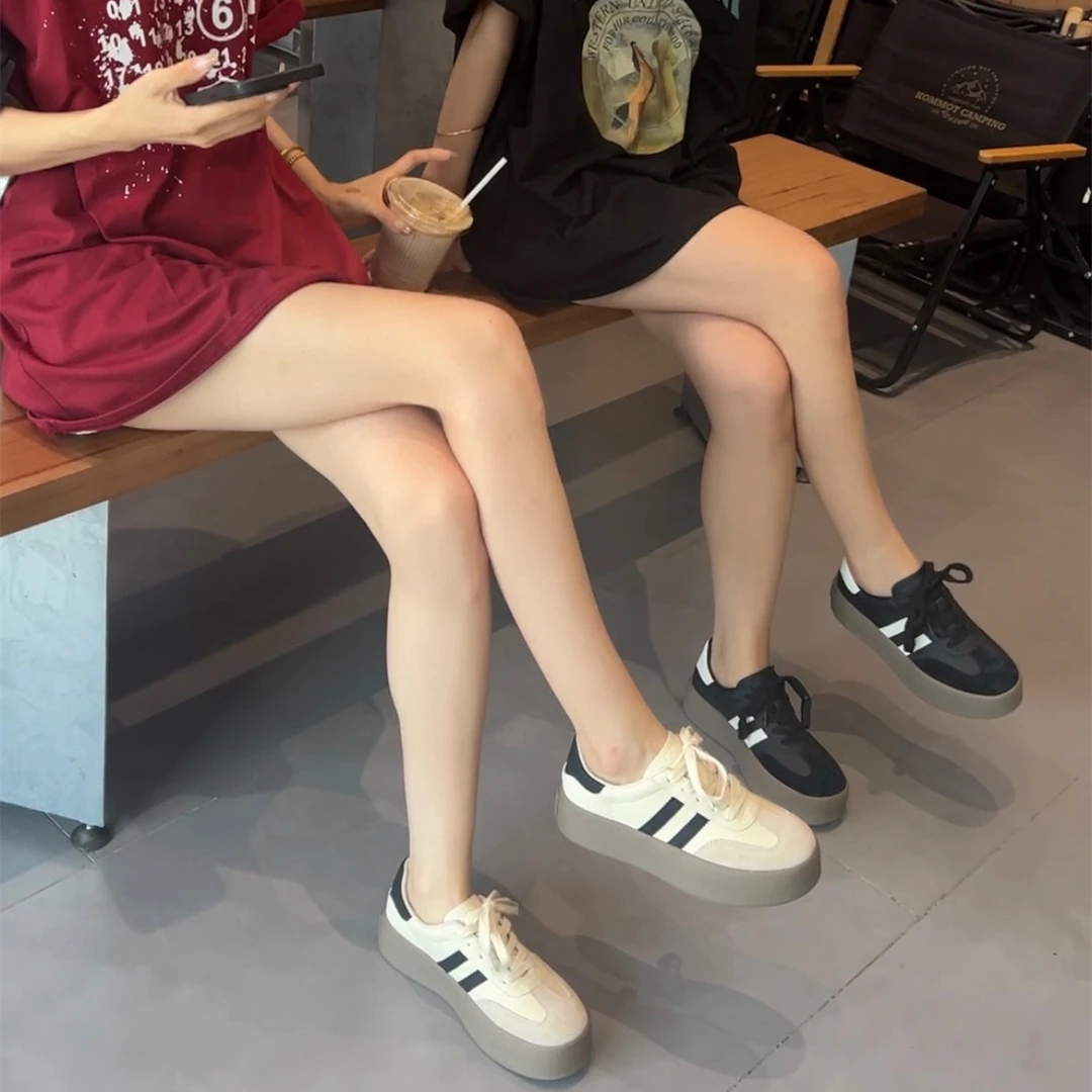【静静女鞋】秋季新款松糕厚底简约休闲板鞋328-21