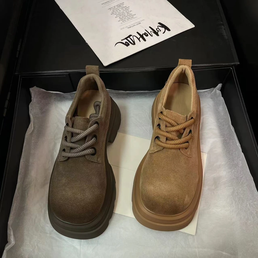 【私服自制】大头米奇厚底鞋2024秋冬复古小个子乐福单鞋26106-2