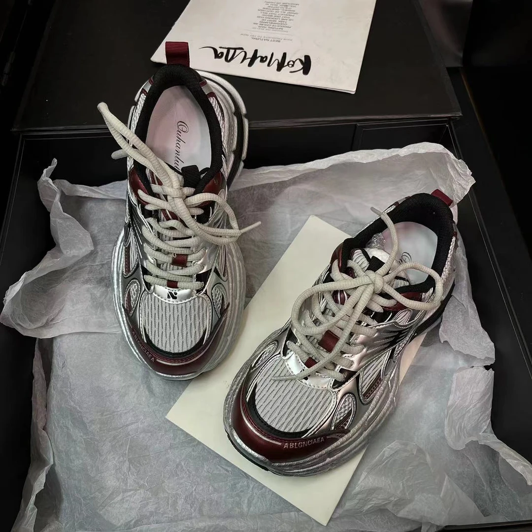 【冰河时代】厚底透气网面老爹鞋女2024新款百搭休闲运动鞋035