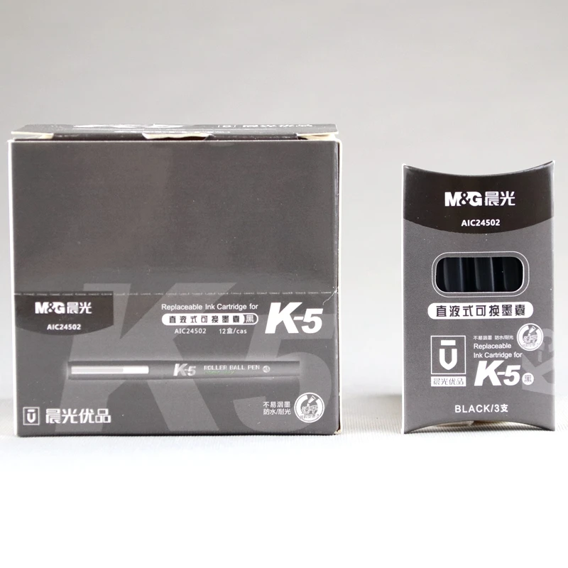 晨 光文具优品墨囊直液式笔K5全针管可换墨囊M1601考试笔芯24502