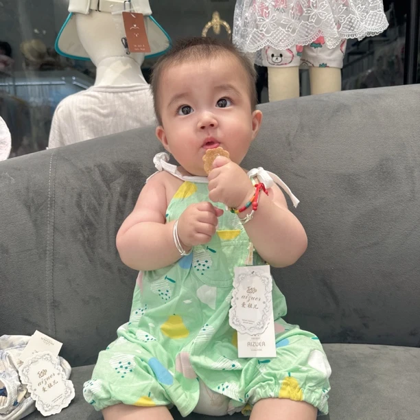 爱祖儿 夏季 吊带短裤 舒适透气 可机洗手洗