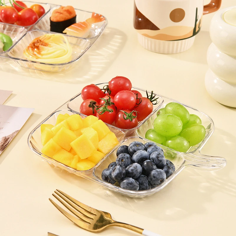 家用多用途四分格配菜盘厨房备菜盘家用火锅多功能专用餐盘托盘 H