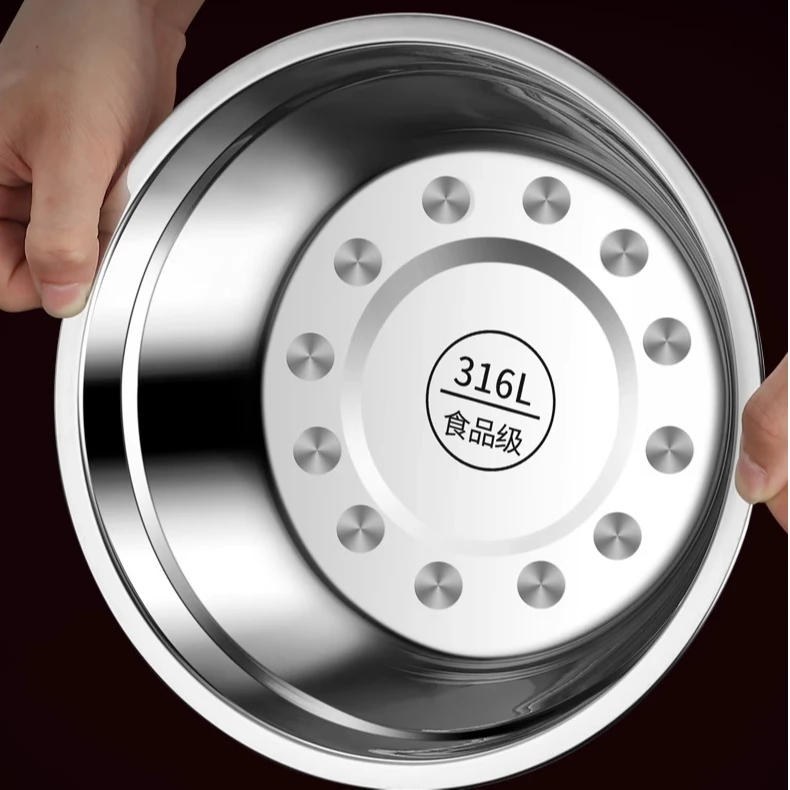 厨房好物食品级316不锈钢汤盆特厚平底盆厨房家用小碗汤盆碗饭盆