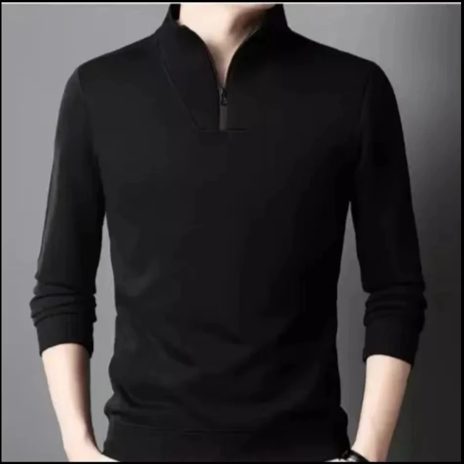 男士新款拉链卫衣秋冬运动立领休闲商务打底上衣户外加绒加厚长袖