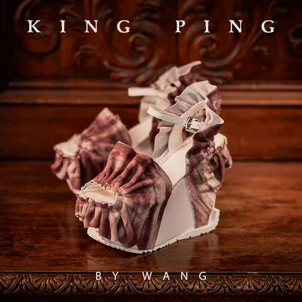 《初尧》KING PING By WANG原创轻奢高水台气质凉鞋女士时尚X04906