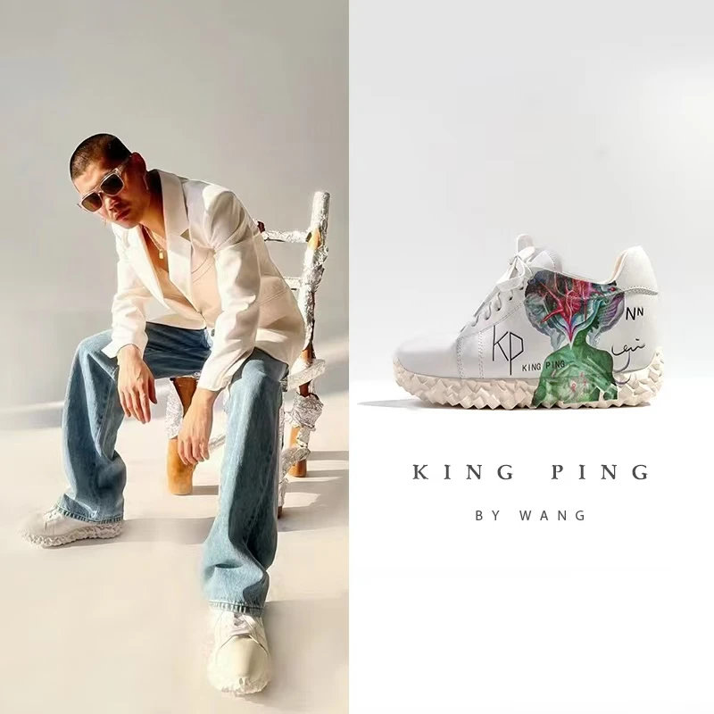 Instant crest KP艺术家联名休闲运动情侣款小白鞋四季内增百搭鞋