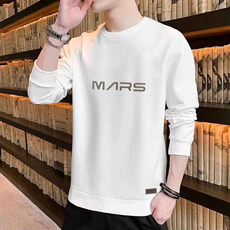 男士纯棉卫衣男加绒加厚秋冬季2025新款打底圆领长袖简约休闲上衣