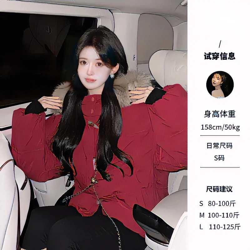 圣诞节新年红色棉服厚外套2025秋冬新款连帽宽松显瘦上衣女外套