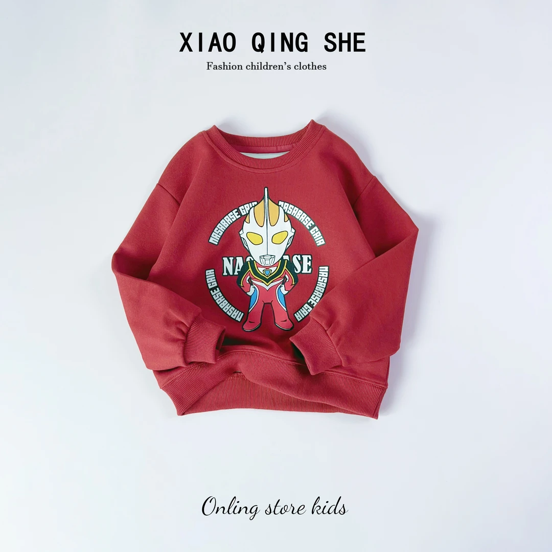 【晓倾奢现货】中大童新款户外时尚休闲圆领卫衣F614 615 618 619