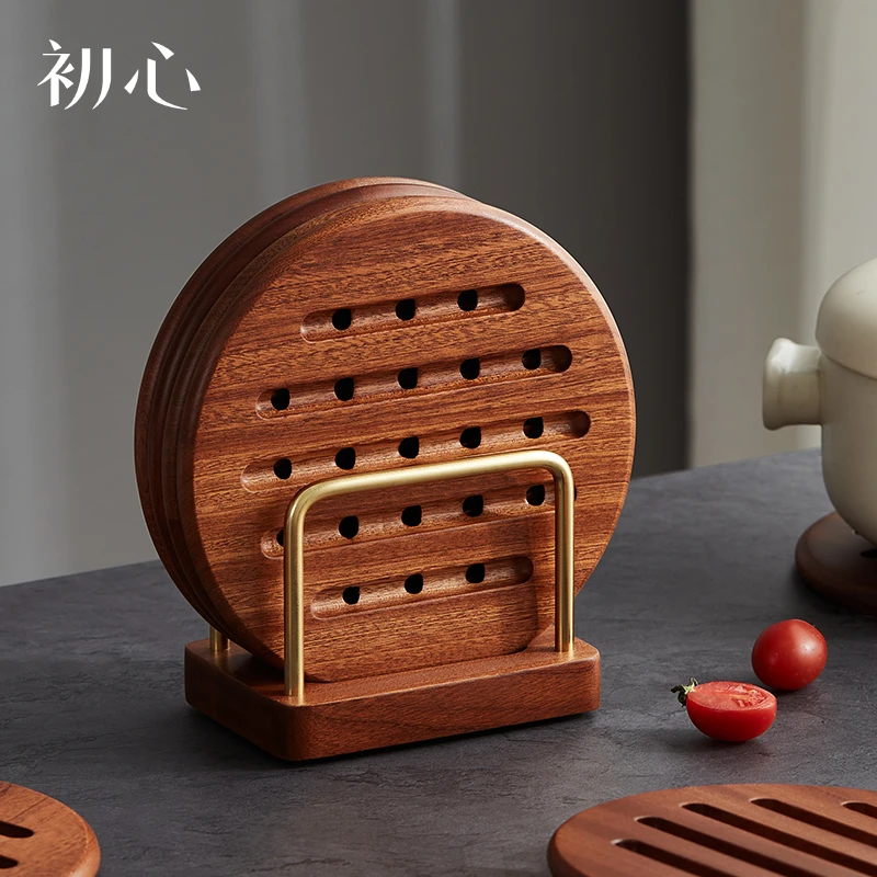 初心实木隔热垫新中式餐桌耐热餐垫碗垫锅垫家用盘子壶垫餐盘创意