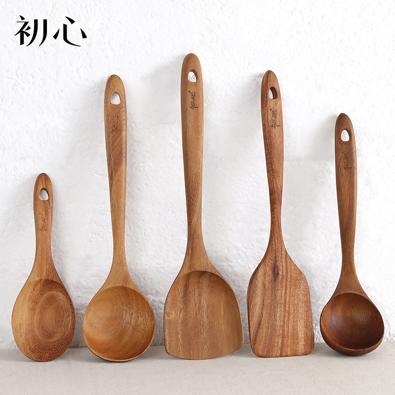 初心木勺子家用汤勺盛汤长柄勺专用木无漆锅铲子不伤锅早餐速食