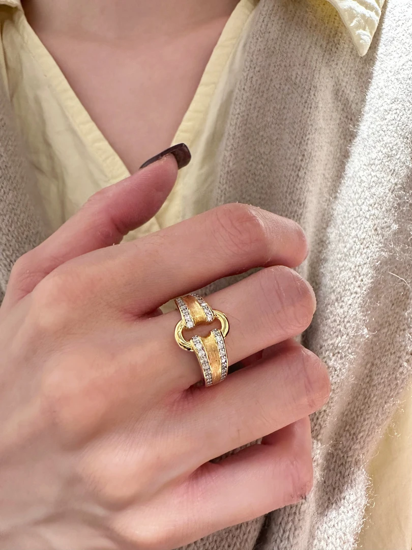 925银戒指 【流光】百搭简约百搭个性简约金色欧美小众经典ZUOZUO