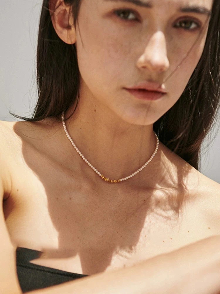 链子925银 气质轻奢百搭法式小众简约小米珠项链