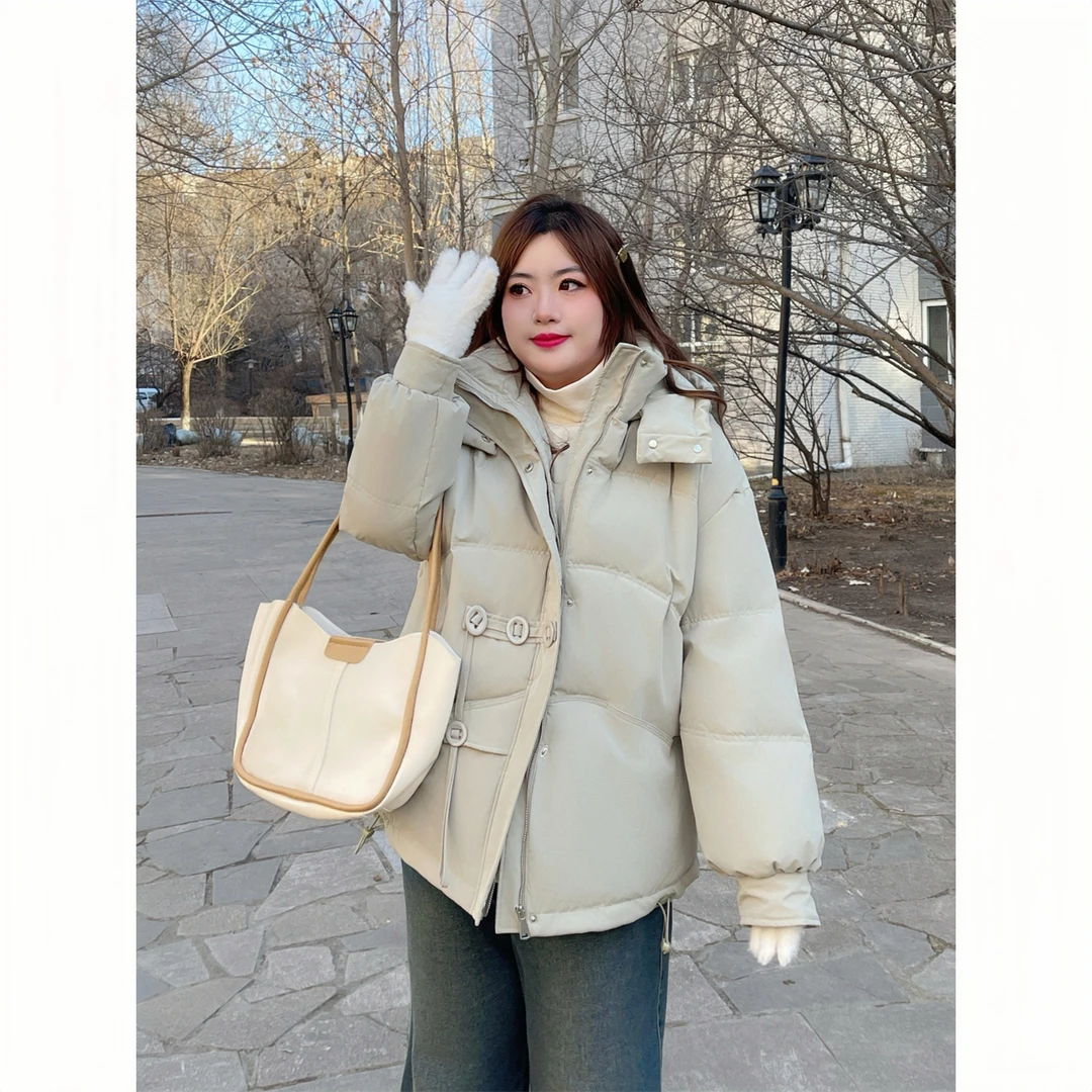 初冬费尔 / 设计师款韩版面包服18021花契200斤胖mm冬季休闲时尚