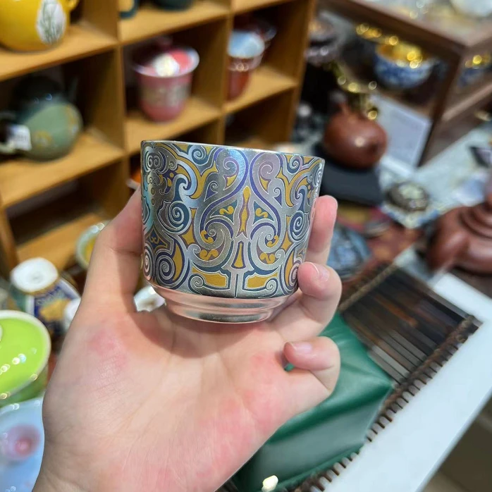 何赋森主人杯春秋战国手工马蹄杯银茶杯  2859