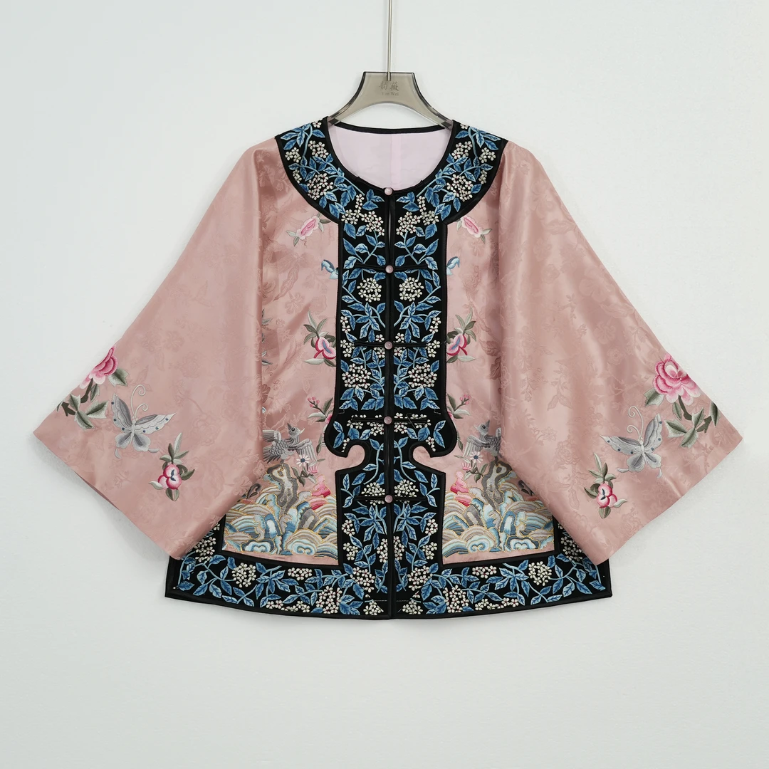 女士上衣中国风传统国风中式对襟重工刺绣对襟太太服