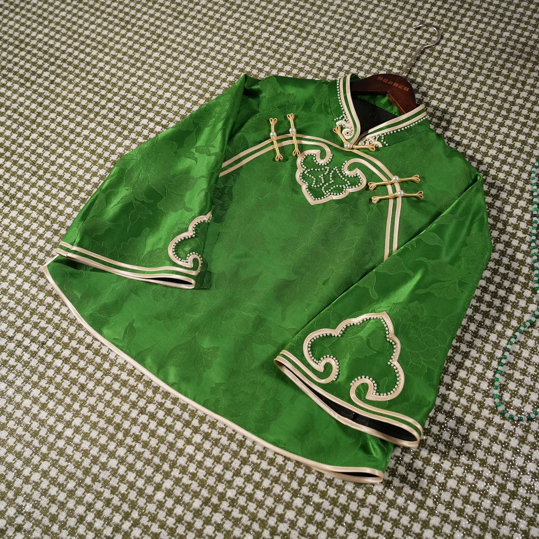 香云纱上衣绿色中国风传统如意国风上衣