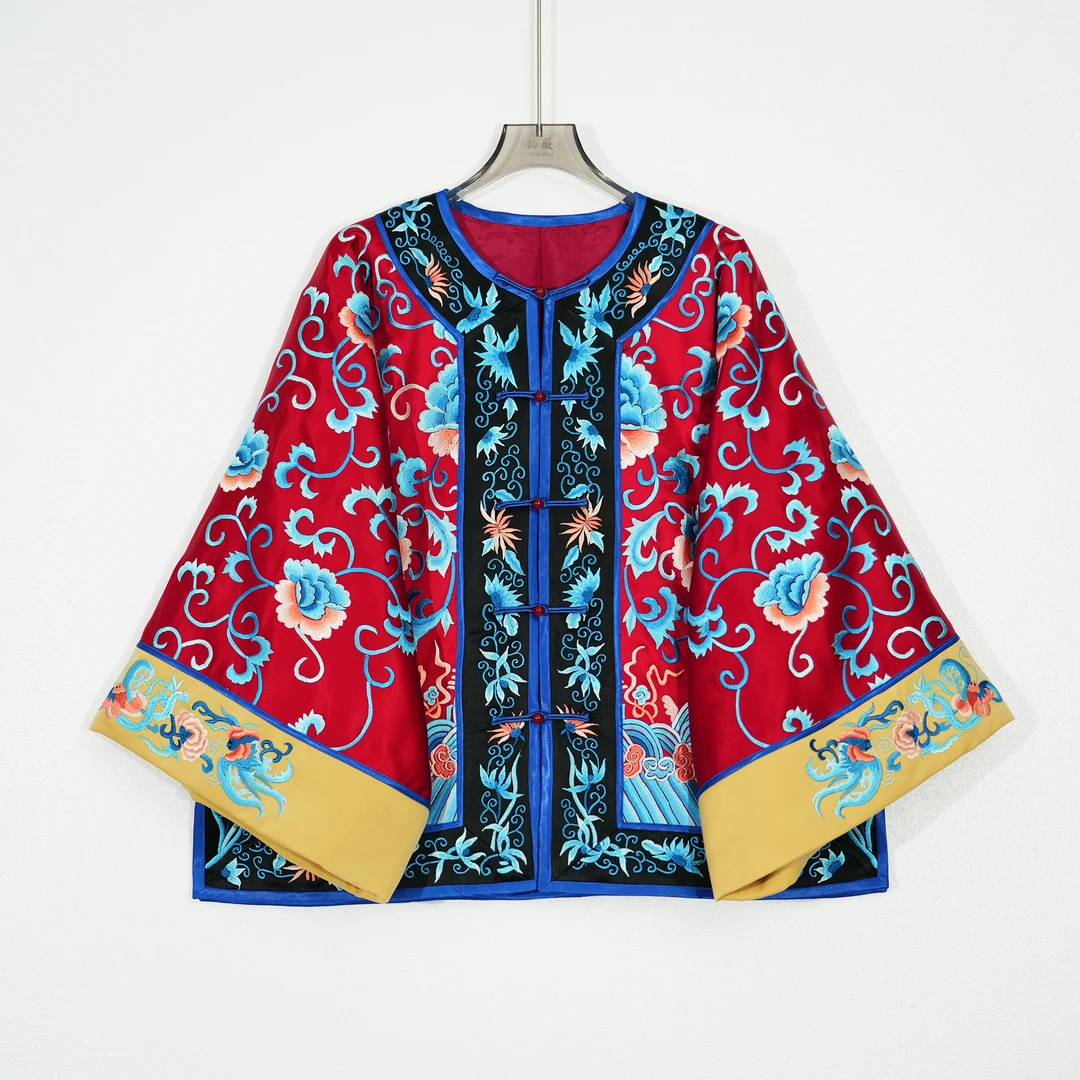 女士上衣中国风传统国风中式对襟手工刺绣重工太太服