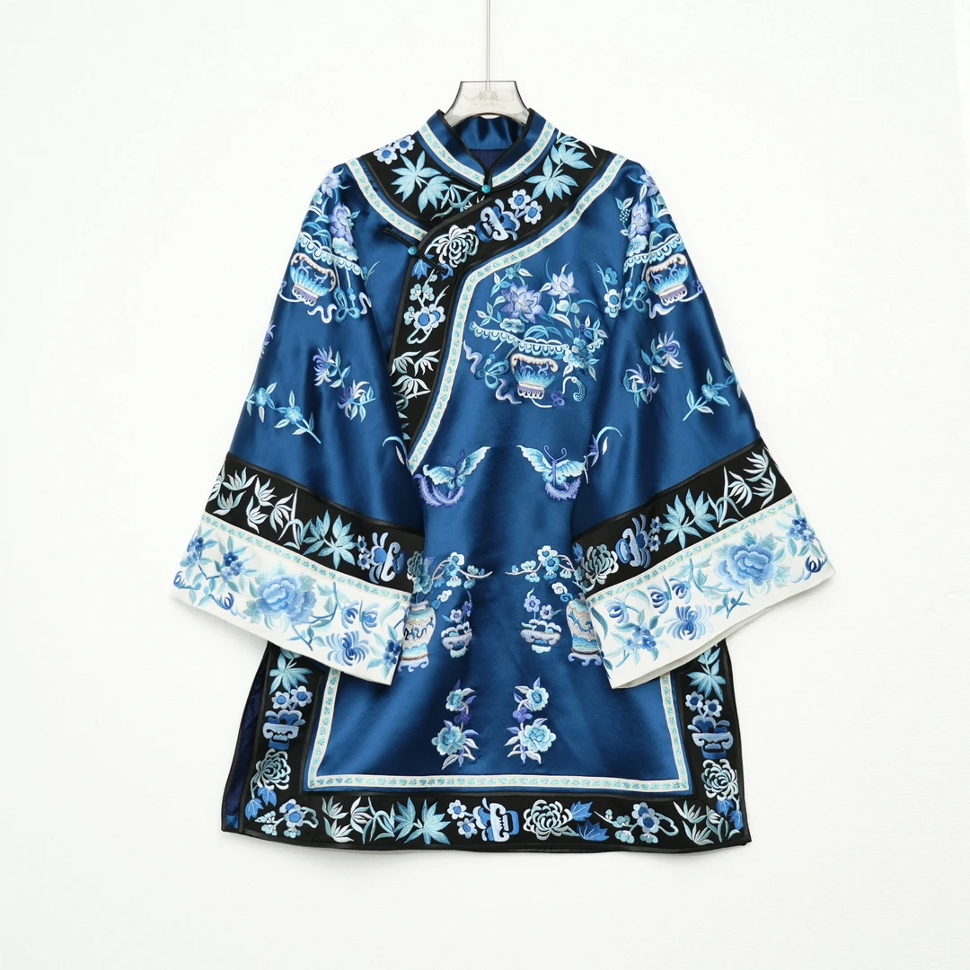 女士上衣中国风传统国风中式重工刺绣手推绣复古太太服