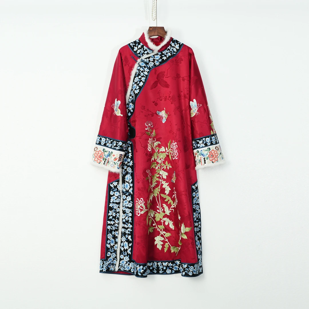 秋冬女士上衣敞中国风传统国风中式重工刺绣斜襟复古百搭外套上衣