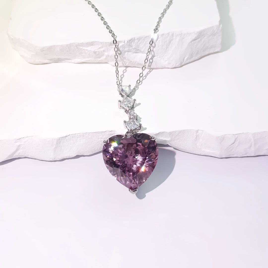 铜合金合成锆石项链 WHSM-000942【紫玫晨曦】项链简约气质时尚小众