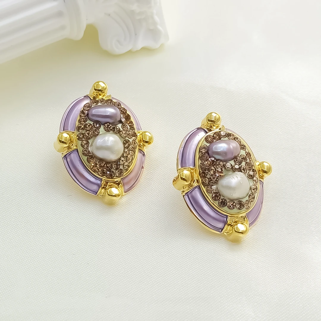 铜合金合成锆石耳饰 LZ-55372 耳饰个性简约小众简约欧美