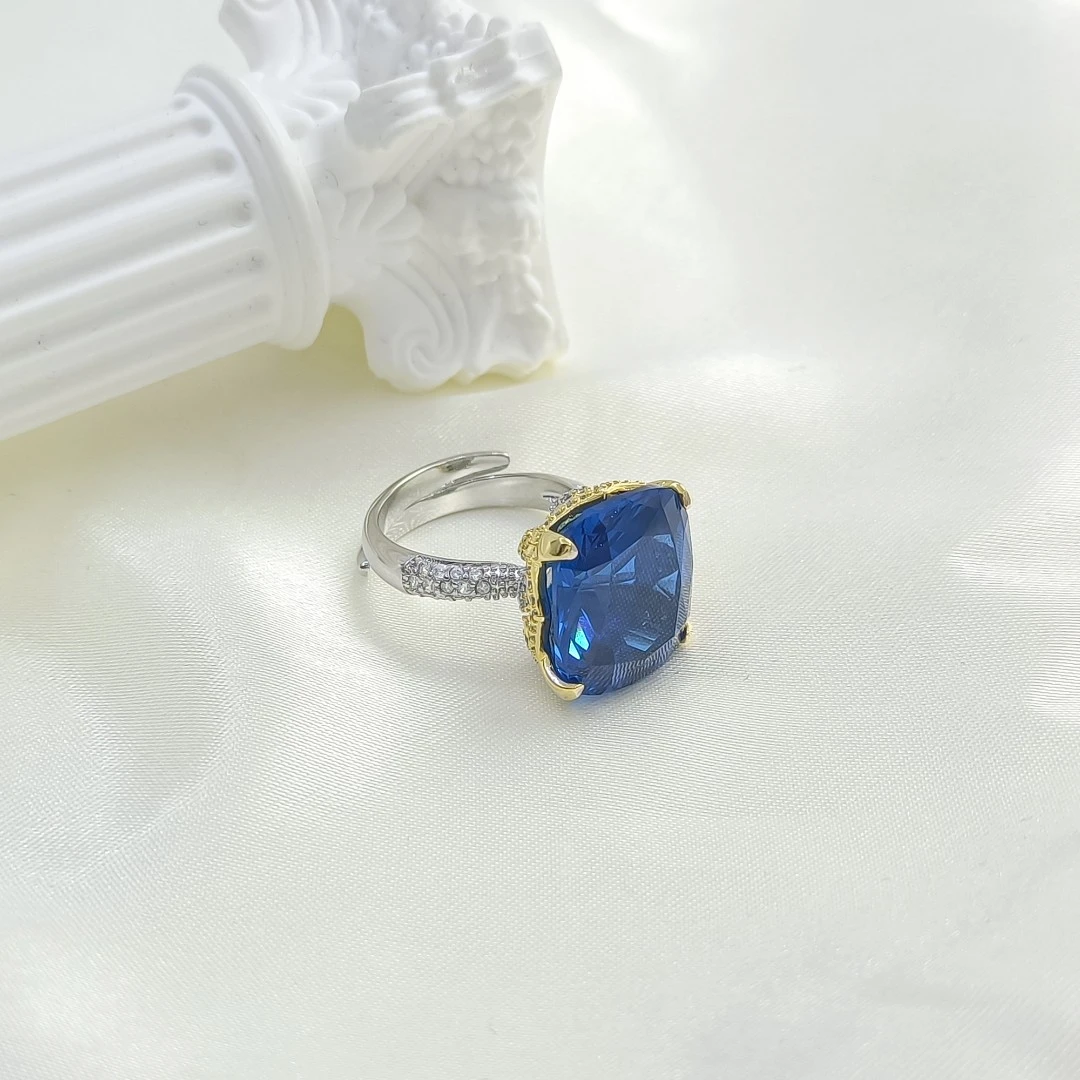 铜合金合成锆石戒指 HSM-55000 戒指气质百搭优雅欧美时尚镶嵌