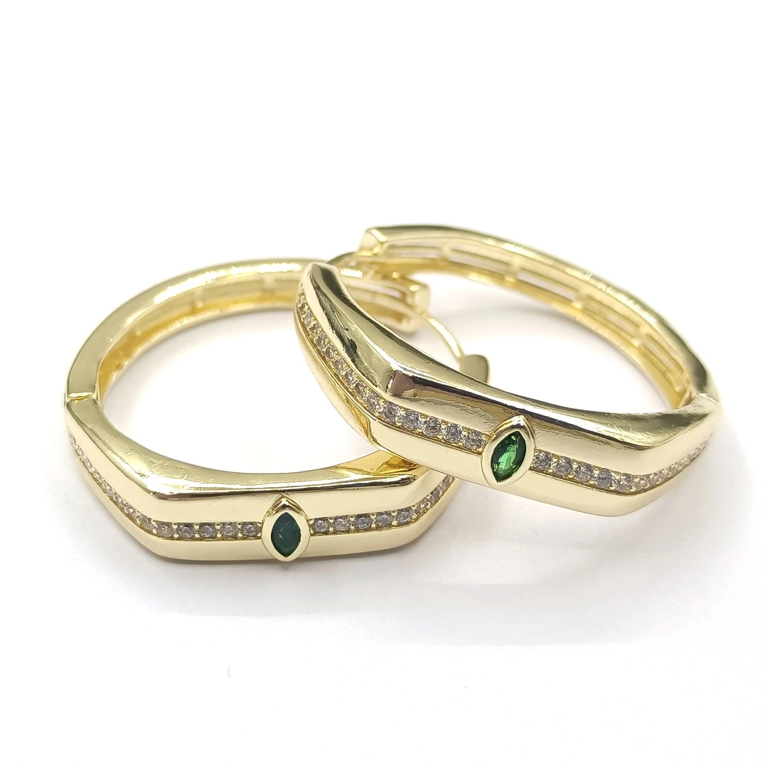 铜合金合成锆石耳饰 FXL-50050 耳饰简约百搭小众设计大方