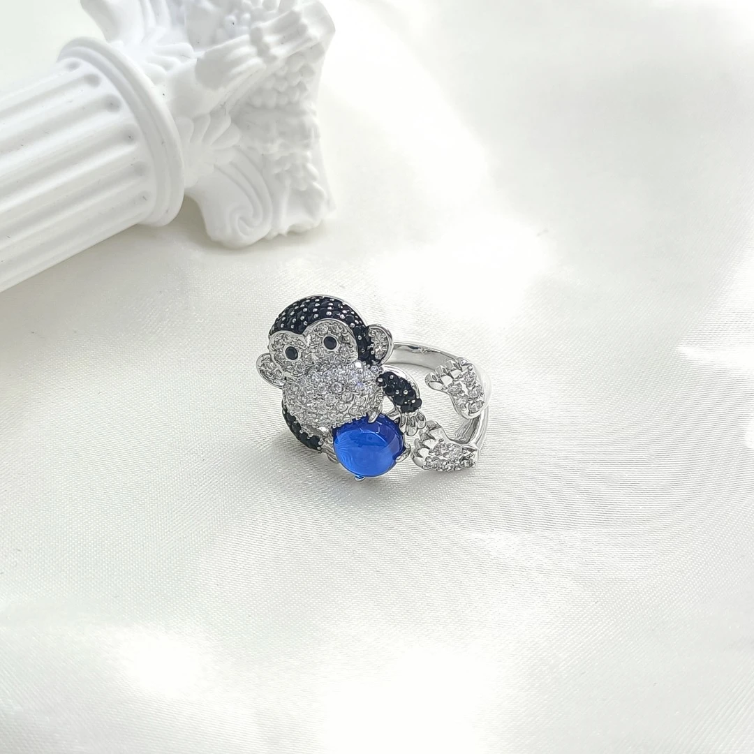 铜合金合成锆石戒指 HLM-54971 戒指气质百搭优雅欧美时尚镶嵌