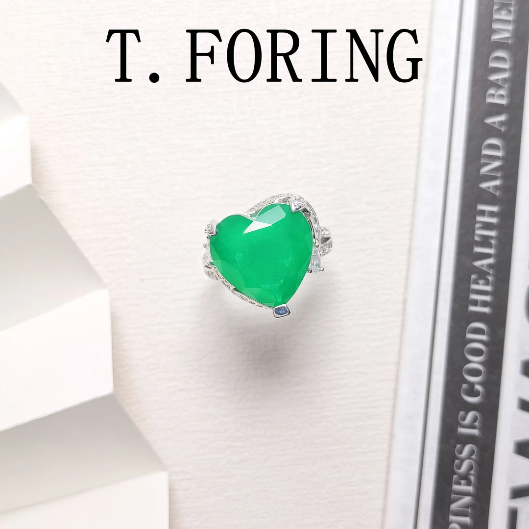 铜合金合成锆石戒指 WHLM-001477【翠绿星河】戒指气质精致小众时尚