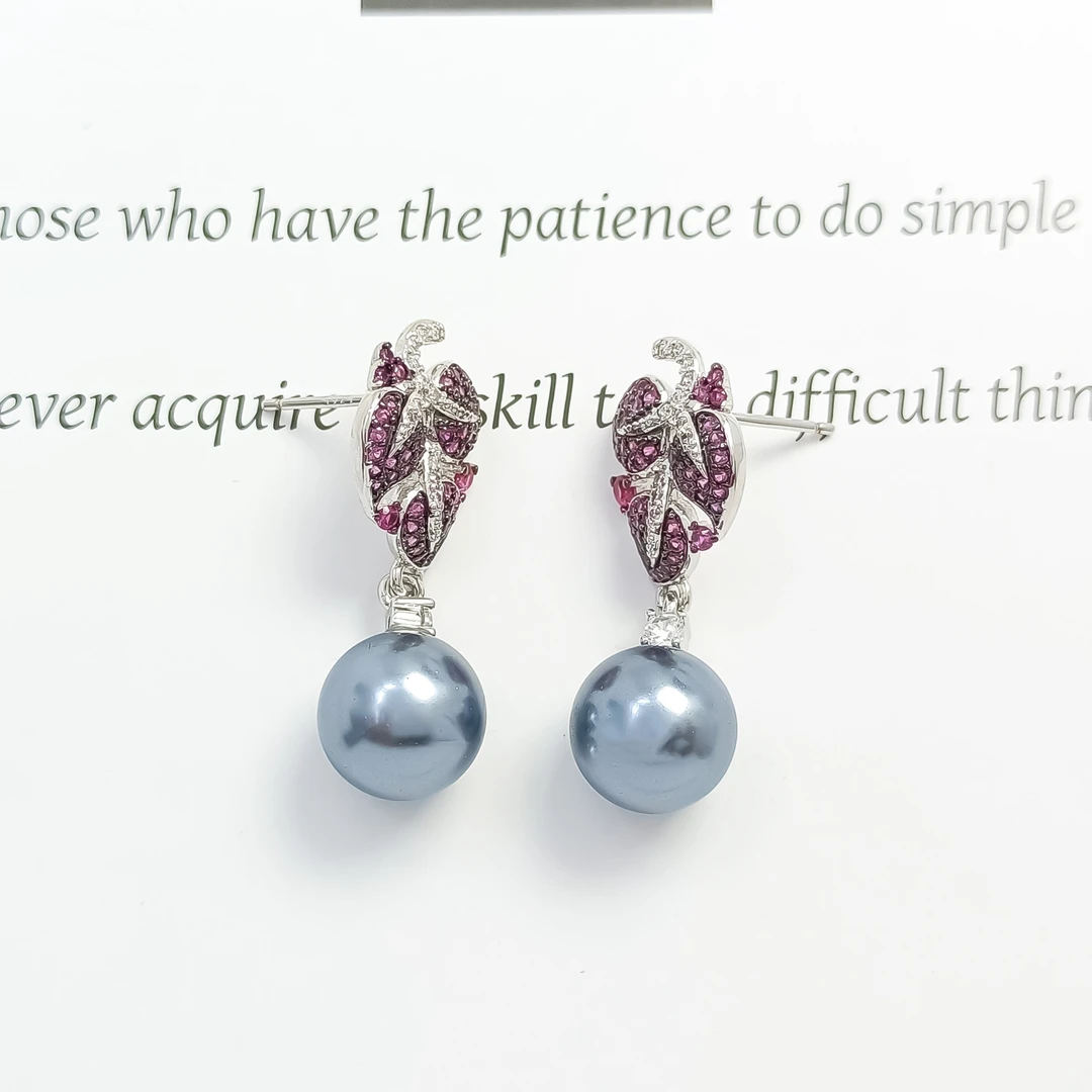 铜合金合成锆石耳饰 HLM-54848 耳环时尚欧美气质百搭镶嵌轻奢