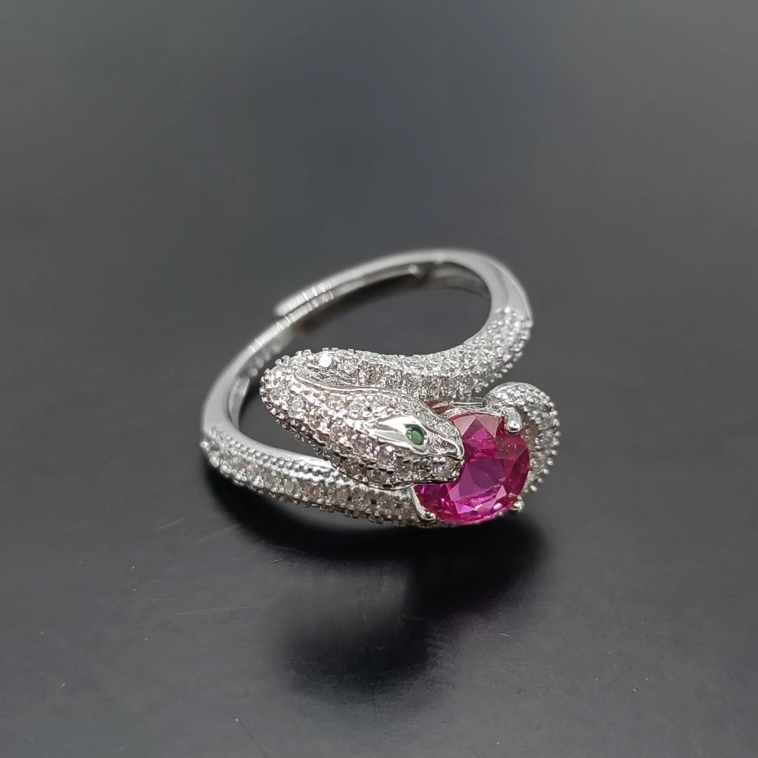 925银合成锆石戒指 YJ-36914 戒指高级感小众欧美时尚轻奢