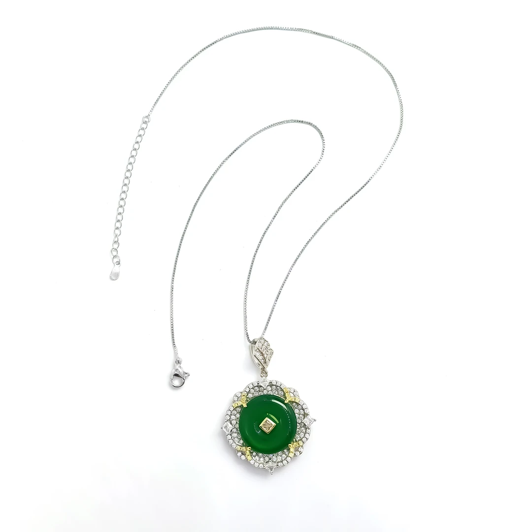 WHLM-000139 【翠影流光】 项链简约镶嵌气质