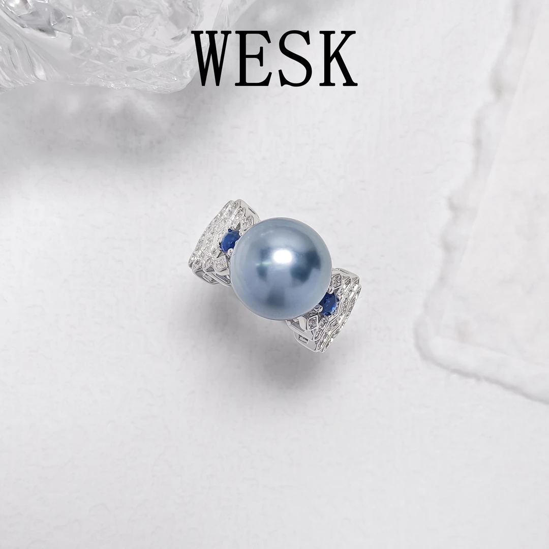 铜合金合成锆石戒指 WHSM-001570【蓝韵星光】戒指轻奢时尚气质简约