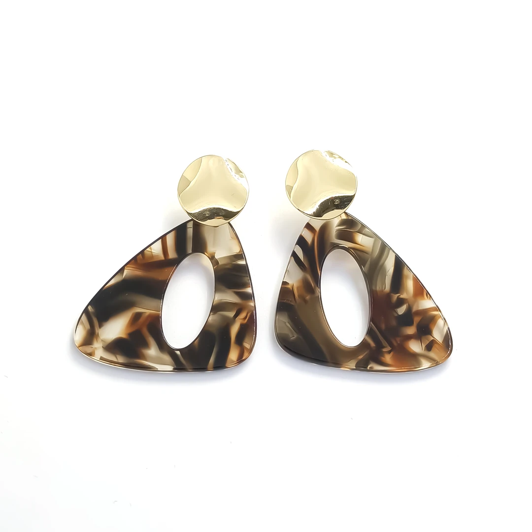 铜合金亚克力耳饰 RSS-70559 耳环百搭简约欧美气质时尚轻奢