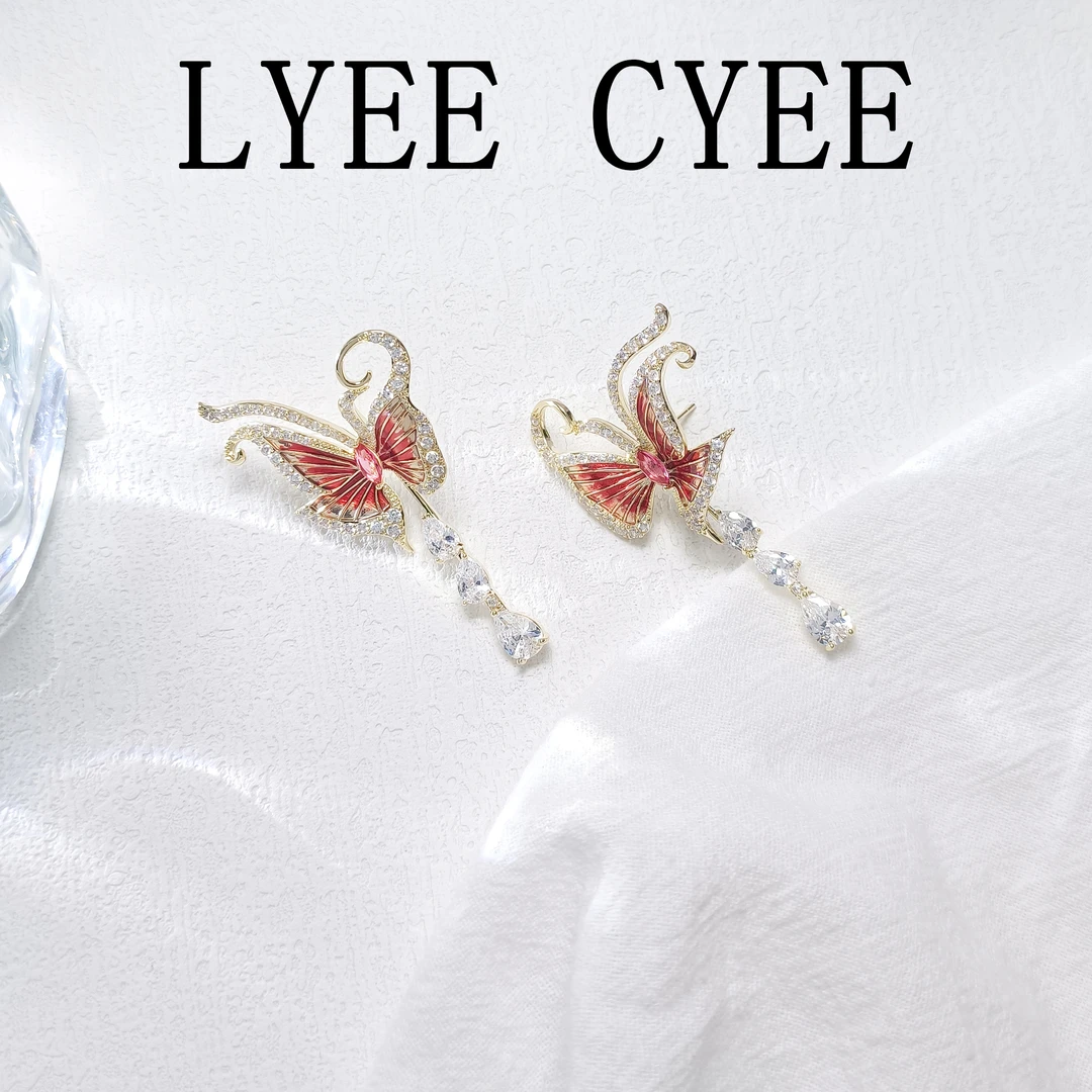 铜合金合成锆石耳饰 WLY-001527【破茧成蝶】耳环气质欧美百搭时尚