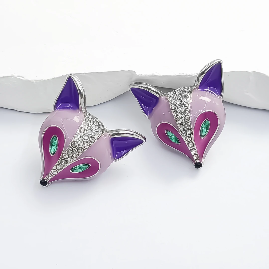 铜合金合成锆石耳饰 WRR-001134【粉婉娇媚】耳环百搭简约欧美气质