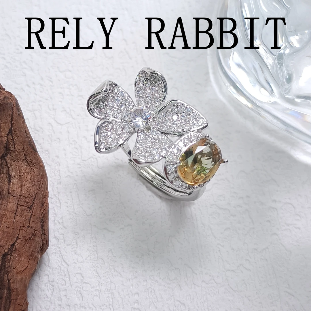 铜合金合成锆石戒指 WRSS-001812【绿野翠漪】戒指气质简约大方精致