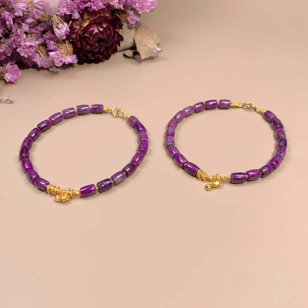 瑞羽丨18K金镶舒俱来手链4mm*5mm/多样性发其一/P00174