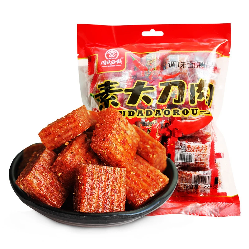 周氏e族228g素大刀肉麻辣素食面筋怀旧辣条小吃