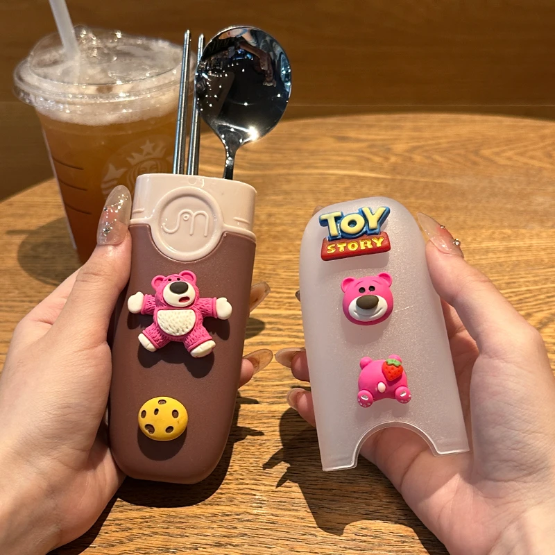 儿童餐具套装小学生筷子勺子便携式收纳盒卡通上学专用不锈钢餐具