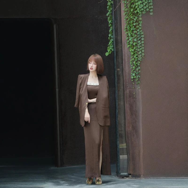 西服女梦里人新款高级感优雅气质七分袖百搭外套1035