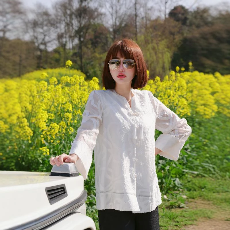 衬衫女梦里人新款中国风复古时尚百搭宽松休闲上衣8277-1225