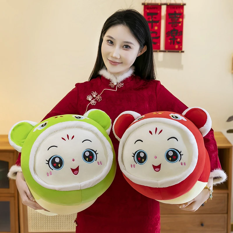 蛇年吉祥物抱枕女生睡觉夹腿长条超软可爱毛绒玩具红色趴姿蛇玩偶