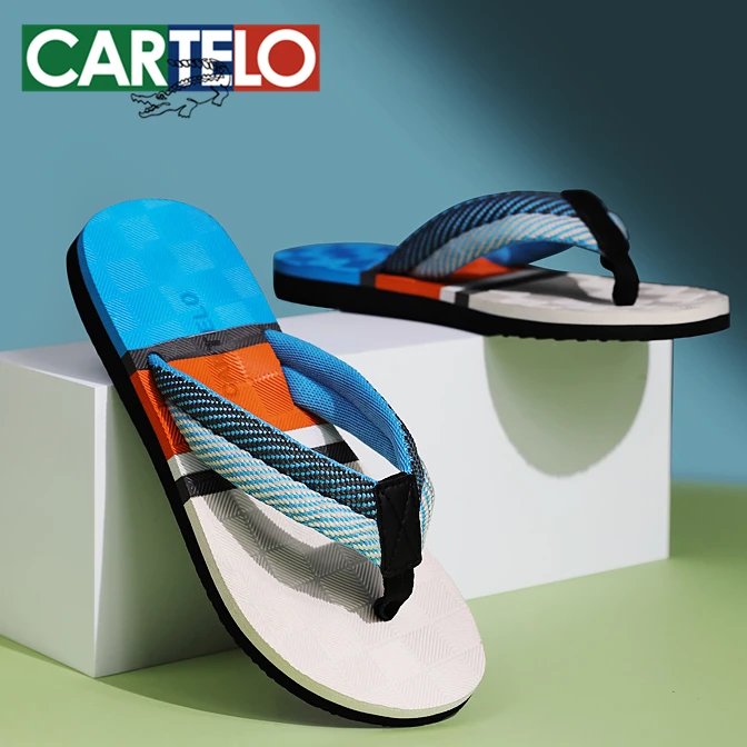 卡帝乐鳄鱼人字拖沙滩外穿夏季户外软底平跟休闲个性时尚男士凉鞋