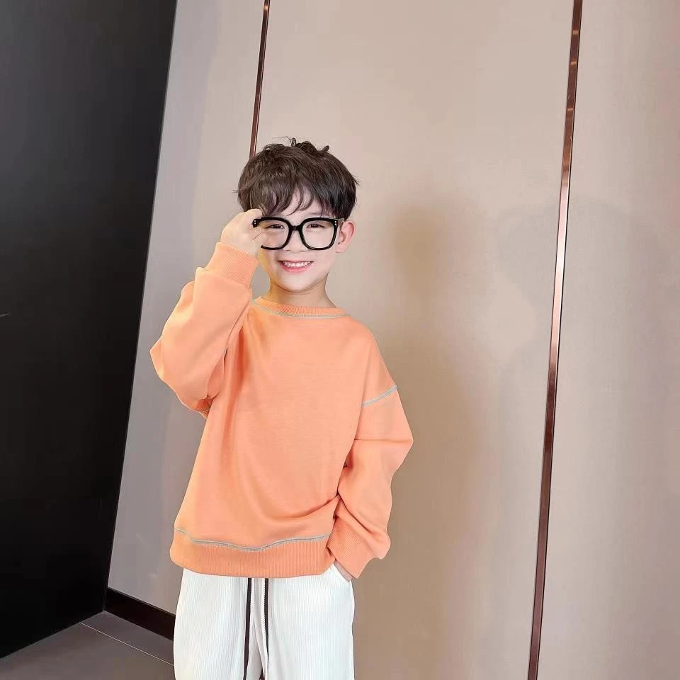 2024新款男女童卫衣圆领套头打底衫百搭儿童时髦韩版秋冬季棉童装