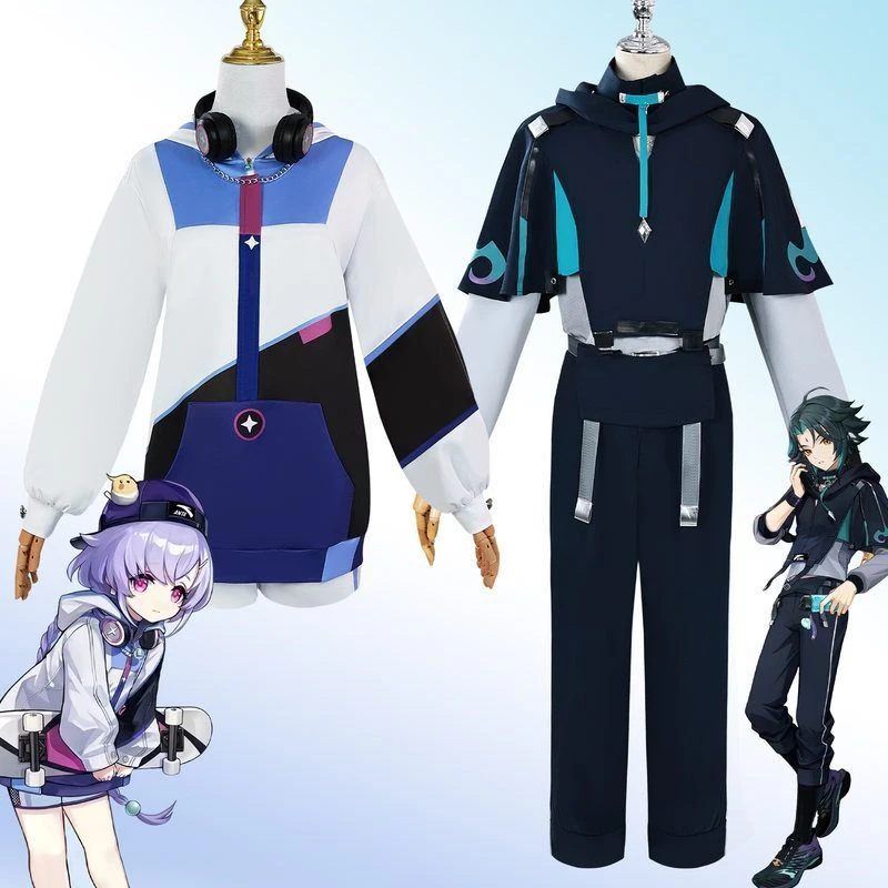 原神x安踏联动cos服七七&魈cosplay二次元动漫游戏角色扮演服套装