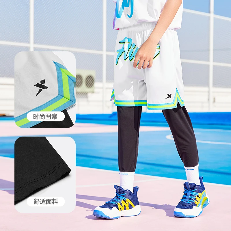 特步儿童炫干易去污科技中大童运动针织长裤连体设计677225639037