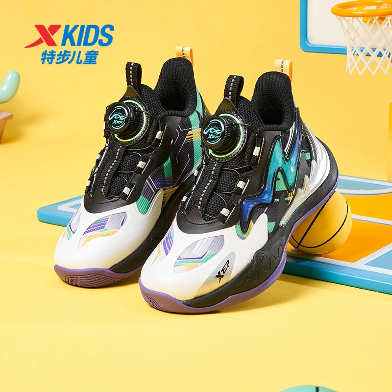 【猎鹰1.0】特步儿童篮球鞋小童减震旋纽运动鞋676415129389