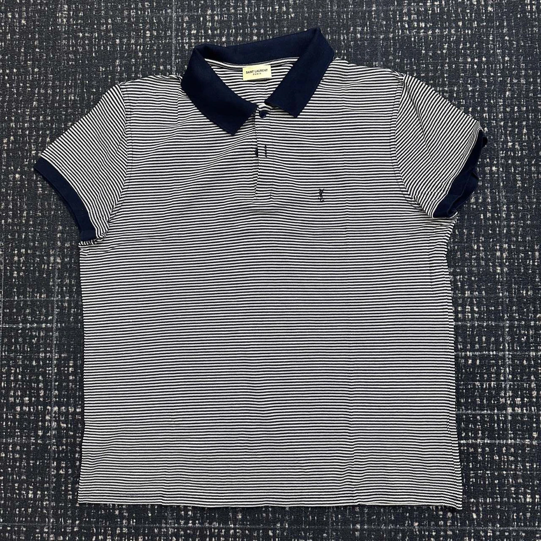 Saint Laurent 条纹短袖Polo衫 99新 XL码 001607